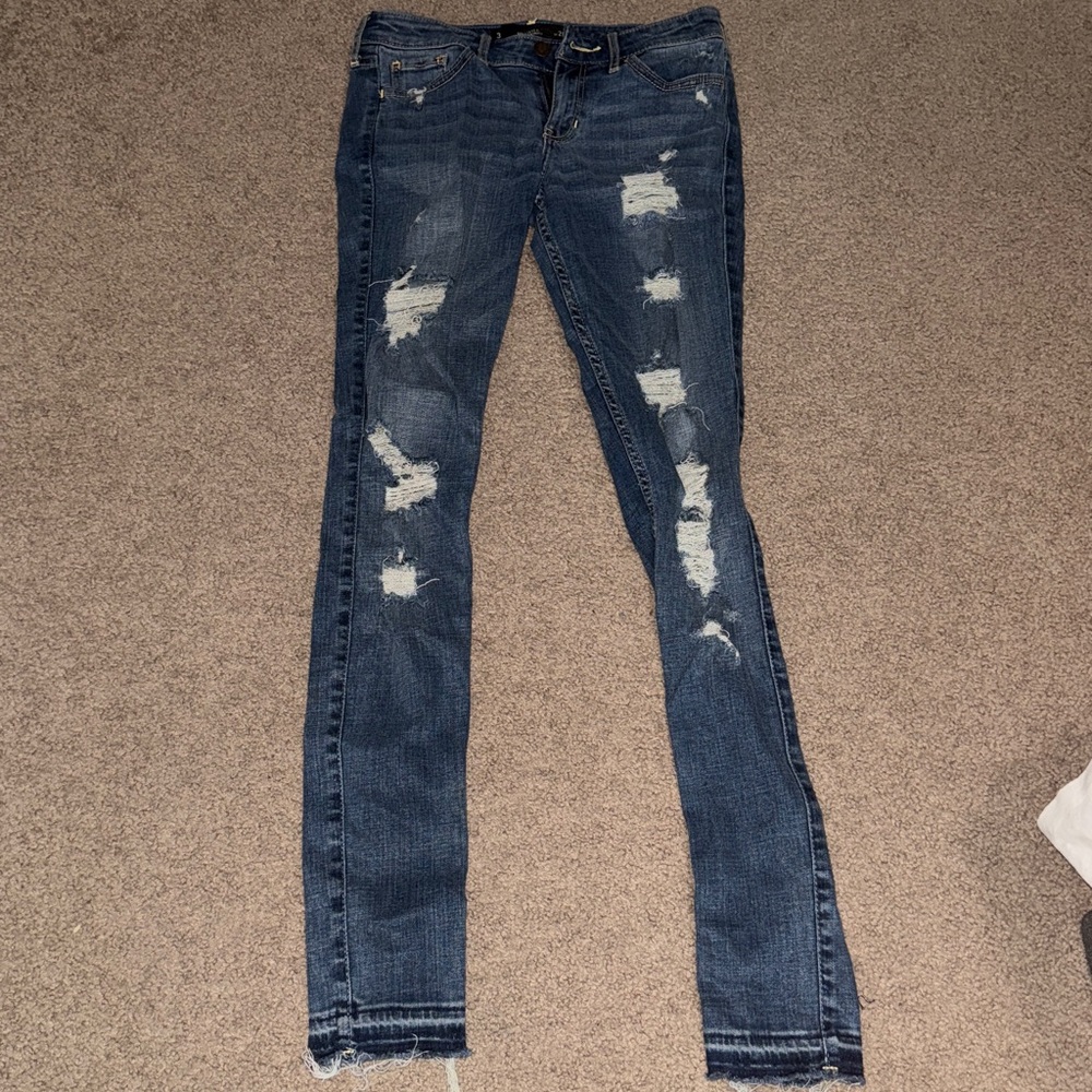 Hollister Distressed Blue Skinny Jeans